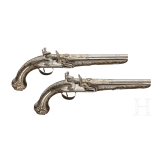 A pair of Ottoman silver-mounted deluxe flintlock pistols, circa 1820