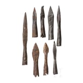 A collection of German bolts and arrowheads, 14th - 16th century