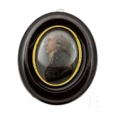 A French oval portrait of a gentleman in polychromely painted wax, circa 1800