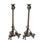 A pair of fine Italian bronze candelabras in Renaissance style, 19th century