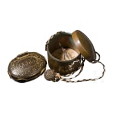 Travel compass, C. G. Collin, Stockholm and a snuffbox, 18th/19th century