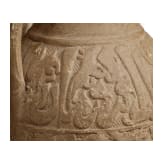 Three Persian-Islamic clay vessels with relief decoration, 10th - 15th century