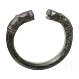 A Greek bronze bracelet with heads of panthers, 6th century B.C.