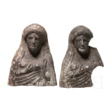 Two Greek Votive protomes, 5th century B.C.