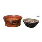 Two Maya bowls, Guatemala, late classical period, 600 - 900 A.D.