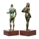Two bronze statuettes of the Riace Warriors