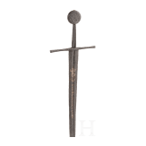 Gotisches ritterliches Schwert mit goldeingelegter Inschrift, deutsch, um 1250