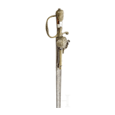 A German combination hunting hanger with flintlock pistol, circa 1730