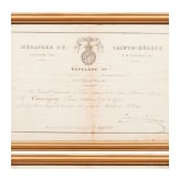 Sechs Urkunden zur Sankt Helena-Medaille