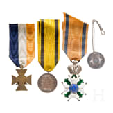Niederländische Auszeichnungen des 19. Jhdts. für einen Militärangehörigen der Familie von Daehne