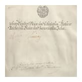 Kaiserin Maria Theresia – Adelsdiplom für Hauptmann Franz Auracher von Aurach, datiert 1769