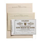 Josef Latour von Thurmburg (1820-1903) – an invitation card to the wedding ball of Emperor Franz Joseph I. and Empress Elisabeth 1854
