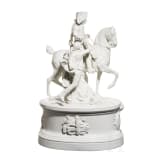 A porcelain group "Frederick the Great on horseback with hussar", Meissen, 20th century