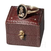King Ludwig I of Bavaria – a golden presentation ring with crowned cypher "L", circa 1830