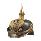 A helmet for an officer of the 7th Thuringian Infantry Regiment No. 96, II. Battalion (Principality Reuss), circa 1910