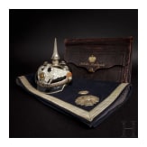 A helmet, a caparison and a dispatch case belonging to the aide-de-camp of Prince of Lippe