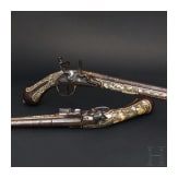 A notable pair of Silesian flintlock pistols with lavish bone inlays, circa 1690