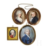 Vier Portraitminiaturen, England, 2. H&auml;lfte 18. Jhdt.