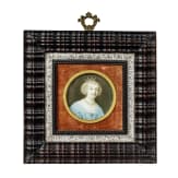 Miniaturmalerei auf Elfenbein, Dame mit Krone, England, 19. Jhdt.