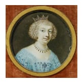Miniaturmalerei auf Elfenbein, Dame mit Krone, England, 19. Jhdt.