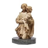 Madonnenfigur mit Jesuskind, Alabaster, fl&auml;misch, 16./17, Jhdt.