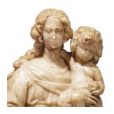 Madonnenfigur mit Jesuskind, Alabaster, fl&auml;misch, 16./17, Jhdt.