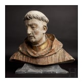 B&uuml;ste eines M&ouml;nches, m&ouml;glicherweise der Hl. Franziskus, Johann Meinrad Guggenbichler zugeschrieben, &Ouml;sterreich, 17./18. Jhdt.