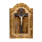 Feiner geschnitzter Christuskorpus in Barockrahmen, Italien, 18. Jhdt.