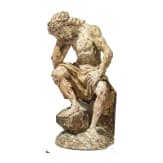 Holzfigur des ersch&ouml;pften Christus nach der Gei&szlig;elung, s&uuml;ddeutsch, 18. Jhdt.