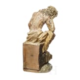 Holzfigur des ersch&ouml;pften Christus nach der Gei&szlig;elung, s&uuml;ddeutsch, 18. Jhdt.