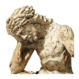 Holzfigur des ersch&ouml;pften Christus nach der Gei&szlig;elung, s&uuml;ddeutsch, 18. Jhdt.