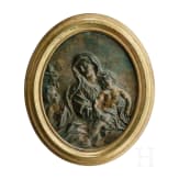Bronzerelief der Hl. Maria mit Kind, Italien, 19. Jhdt.