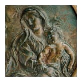 Bronzerelief der Hl. Maria mit Kind, Italien, 19. Jhdt.