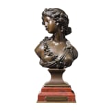 Bronzeb&uuml;ste einer jungen Dame als Personifikation des Fr&uuml;hlings, Frankreich, um 1900