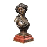 Bronzeb&uuml;ste einer jungen Dame als Personifikation des Fr&uuml;hlings, Frankreich, um 1900