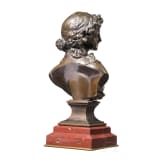 Bronzeb&uuml;ste einer jungen Dame als Personifikation des Fr&uuml;hlings, Frankreich, um 1900