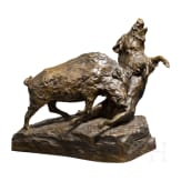 Friedrich Gornik (1877 - 1943) - Bronzeskulptur "K&auml;mpfende Keiler"