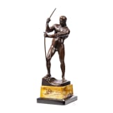 H. Riese - Bronzefigur eines Bogenspanners, 20. Jhdt.