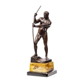 H. Riese - Bronzefigur eines Bogenspanners, 20. Jhdt.
