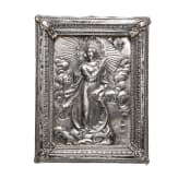Maria Immaculata im Strahlenkranz in gemarktem Silber, um 1800