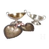 Zwei Gew&uuml;rzschiffchen, zwei Votivherzen, s&uuml;ddeutsch, um 1800