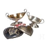 Zwei Gew&uuml;rzschiffchen, zwei Votivherzen, s&uuml;ddeutsch, um 1800