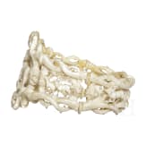 Jagdliches Elfenbein-Armband mit Mikroschnitzerei, Erbach, Umkreis Ernst Kehrer, um 1840/50