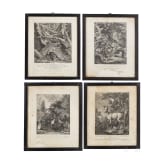 Vier jagdliche Stiche, Johann Elias Ridinger, Augsburg, um 1760