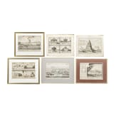 Sechs Kupferstiche mit architektonischen Sehensw&uuml;rdigkeiten, deutsch und Frankreich, 18. Jhdt.