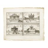 Sechs Kupferstiche mit architektonischen Sehensw&uuml;rdigkeiten, deutsch und Frankreich, 18. Jhdt.