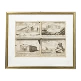 Sechs Kupferstiche mit architektonischen Sehensw&uuml;rdigkeiten, deutsch und Frankreich, 18. Jhdt.