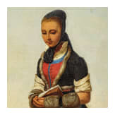 Carl Julius Hermann Schr&ouml;der (1802-67) - "M&auml;dchen beim Kirchgang"