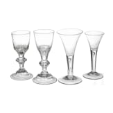 Four German wine glasses, 18th/19th century