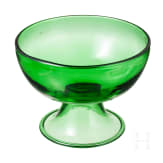 A footed green German glass bowl, 1st half of the 19th century